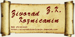 Živorad Kozničanin vizit kartica